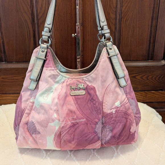 Coach Madison Floral Print Maggie Shoulder Handbag - Picture 1 of 15